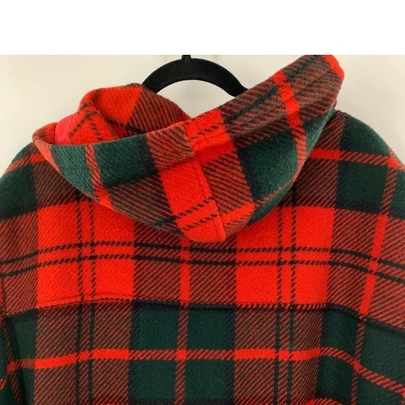 Polo by Ralph Lauren Red Wool Tartan Long Coat Women’s Size XL